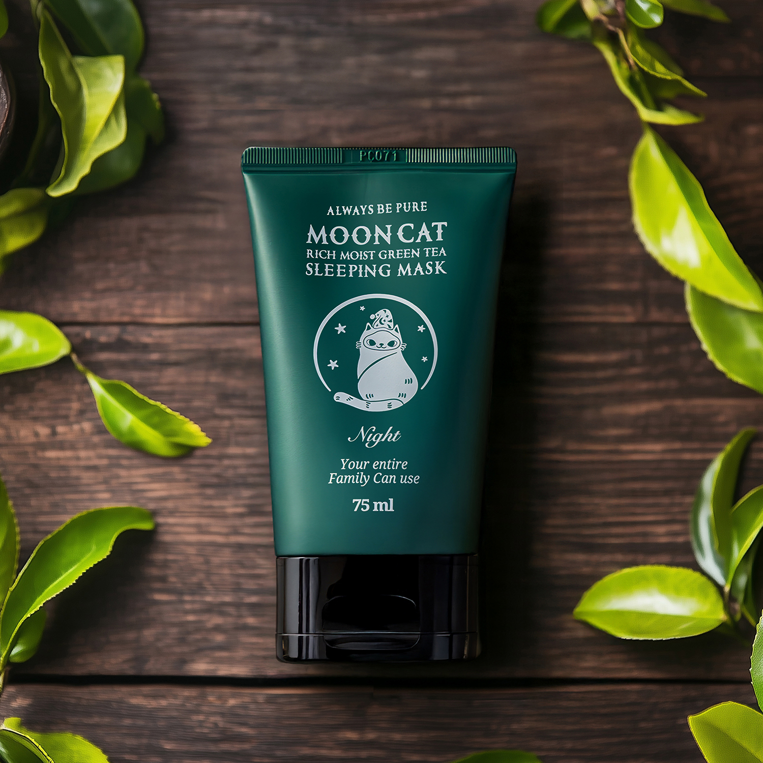 Mặt nạ ngủ dưỡng ẩm làm sáng da trà xanh Mooncat ALWAYS BE PURE 75ML