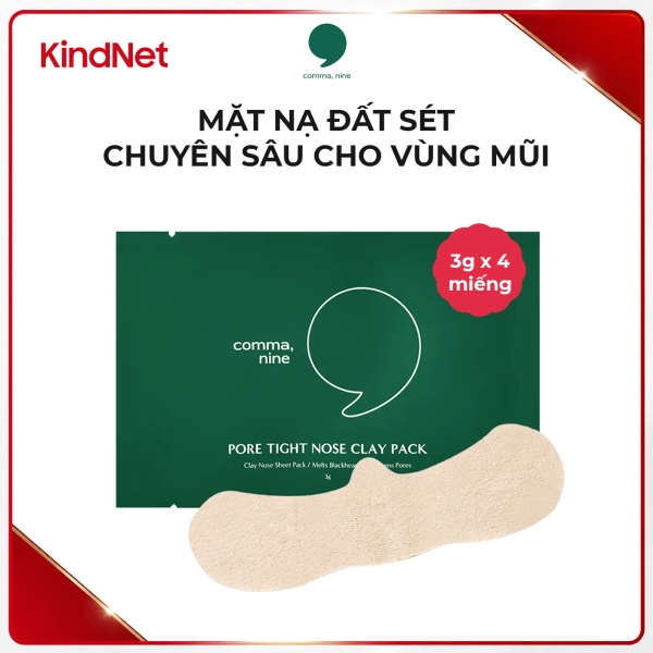 Mặt nạ đất sét se khít lỗ chân lông vùng mũi COMMA, NINE PORE TIGHT NOSE CLAY PACK 3G/4EA