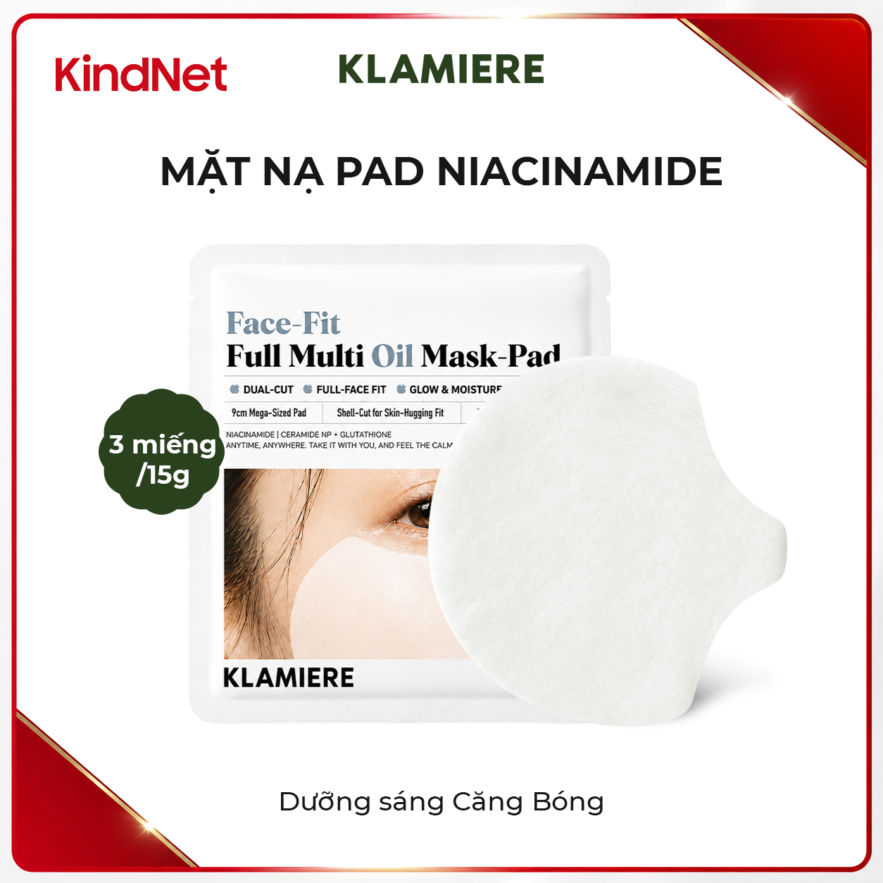 KLAMIERE FACE-FIT FULL MULTI OIL MASK-PAD 3PADS/15G