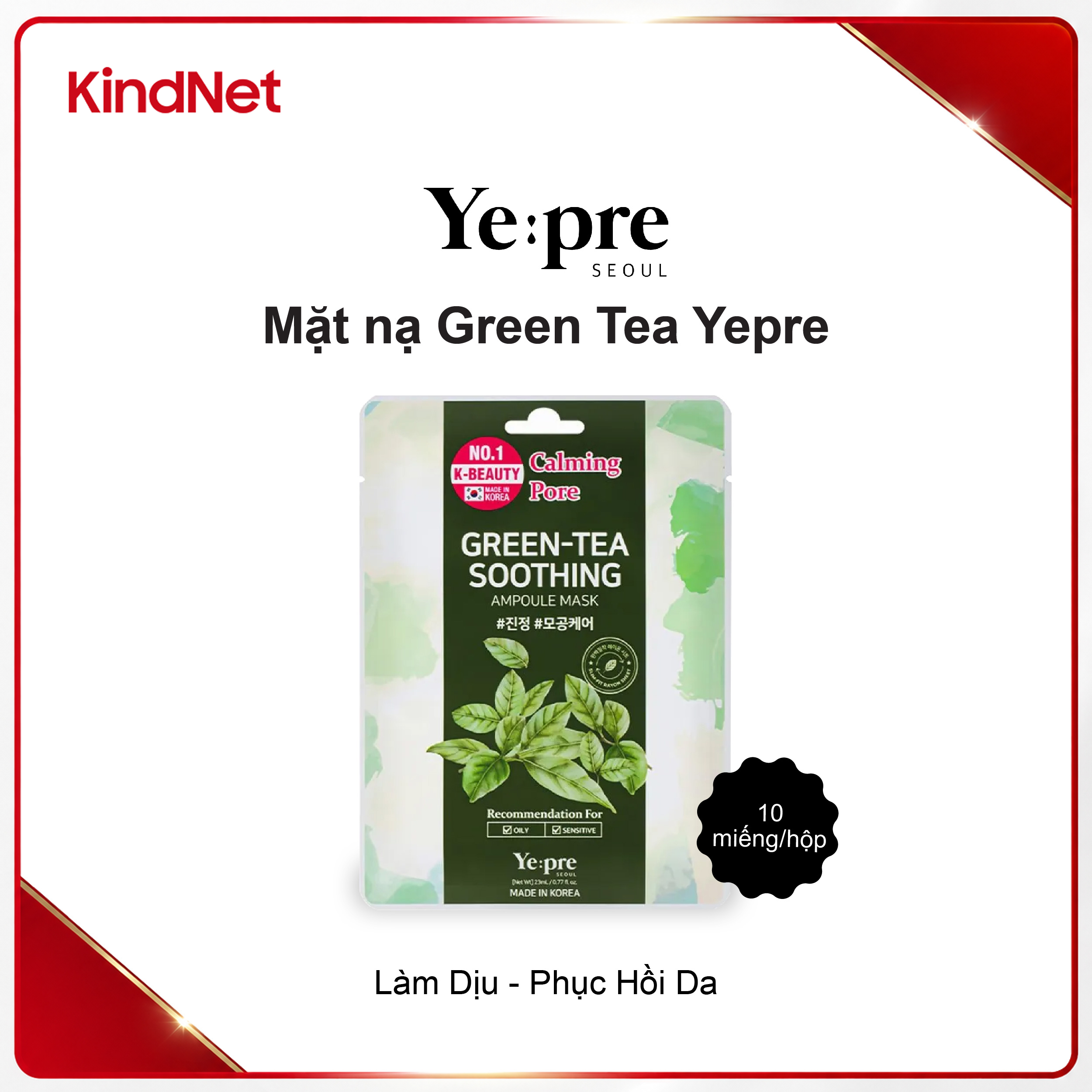 Yepre Green-Tea Soothing Ampoule Mask