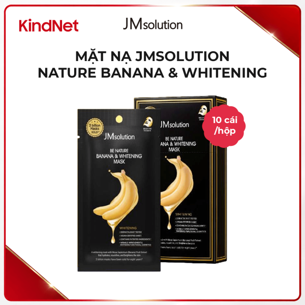 Mặt nạ dưỡng da sợi tencel+dacron - JMSOLUTION BE NATURE BANANA&WHITENING MASK, hiệu JMSOLUTION, (10 cái/set, 24ml/cái)