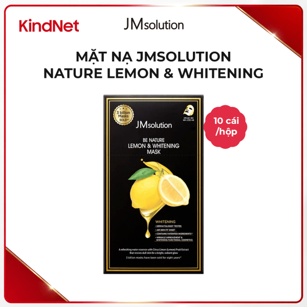 Mặt nạ dưỡng da sợi tencel+dacron - JMSOLUTION BE NATURE LEMON&WHTTENING MASK, hiệu JMSOLUTION, (10 cái/set, 24ml/cái)