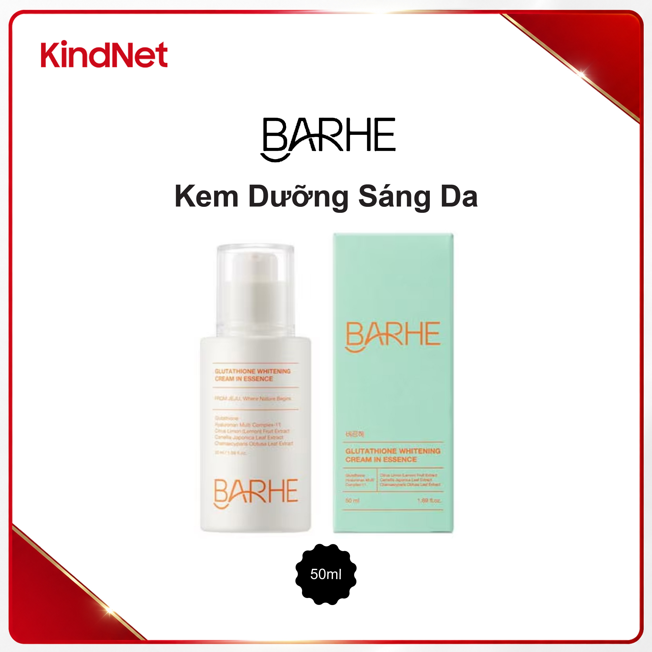 Kem dưỡng Essence làm trắng da Barhe Glutathione Whitening Cream In Essence 50ML