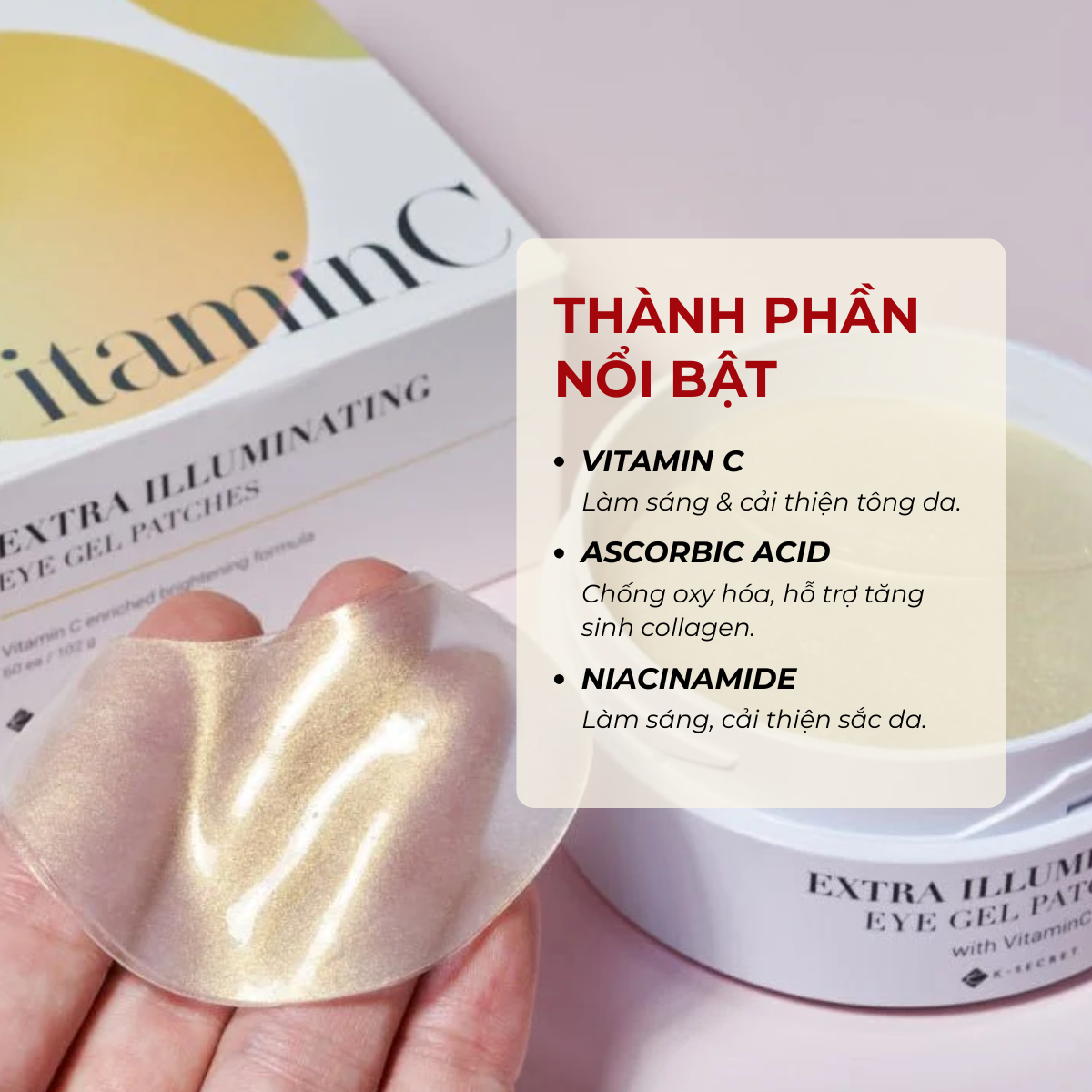 K-Secret Extra Illuminating Eye Gel Patches 60EA/102G