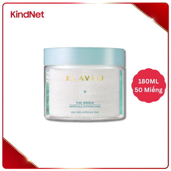 Bông pad cấp ẩm và làm sáng da Klavuu The Origin Ampoule Dipping Pad 180ml/50 miếng