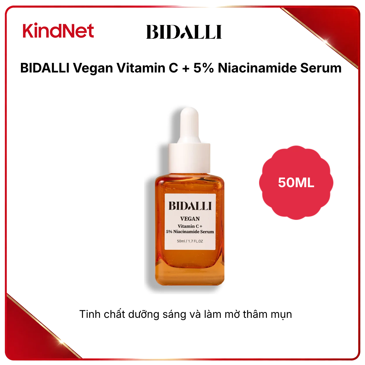 BIDALLI Vegan Vitamin C + 5% Niacinamide Serum 50ml