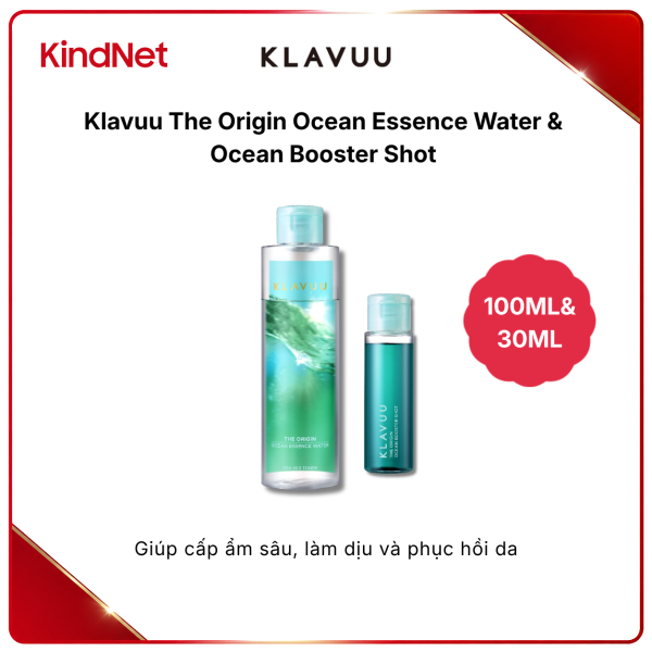 Set nước tinh chất dưỡng da Klavuu The Origin Ocean Essence Water & Ocean Booster Shot 170ML&30ML