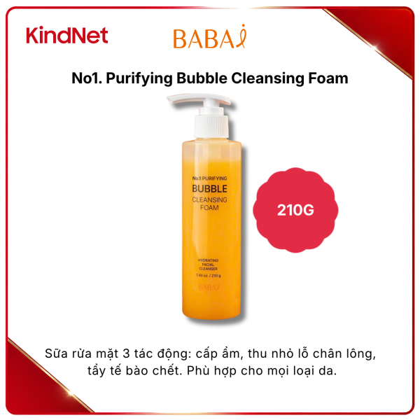 Sữa rửa mặt BABAI No.1 PURIFYING BUBBLE CLEANSING FOAM 210G