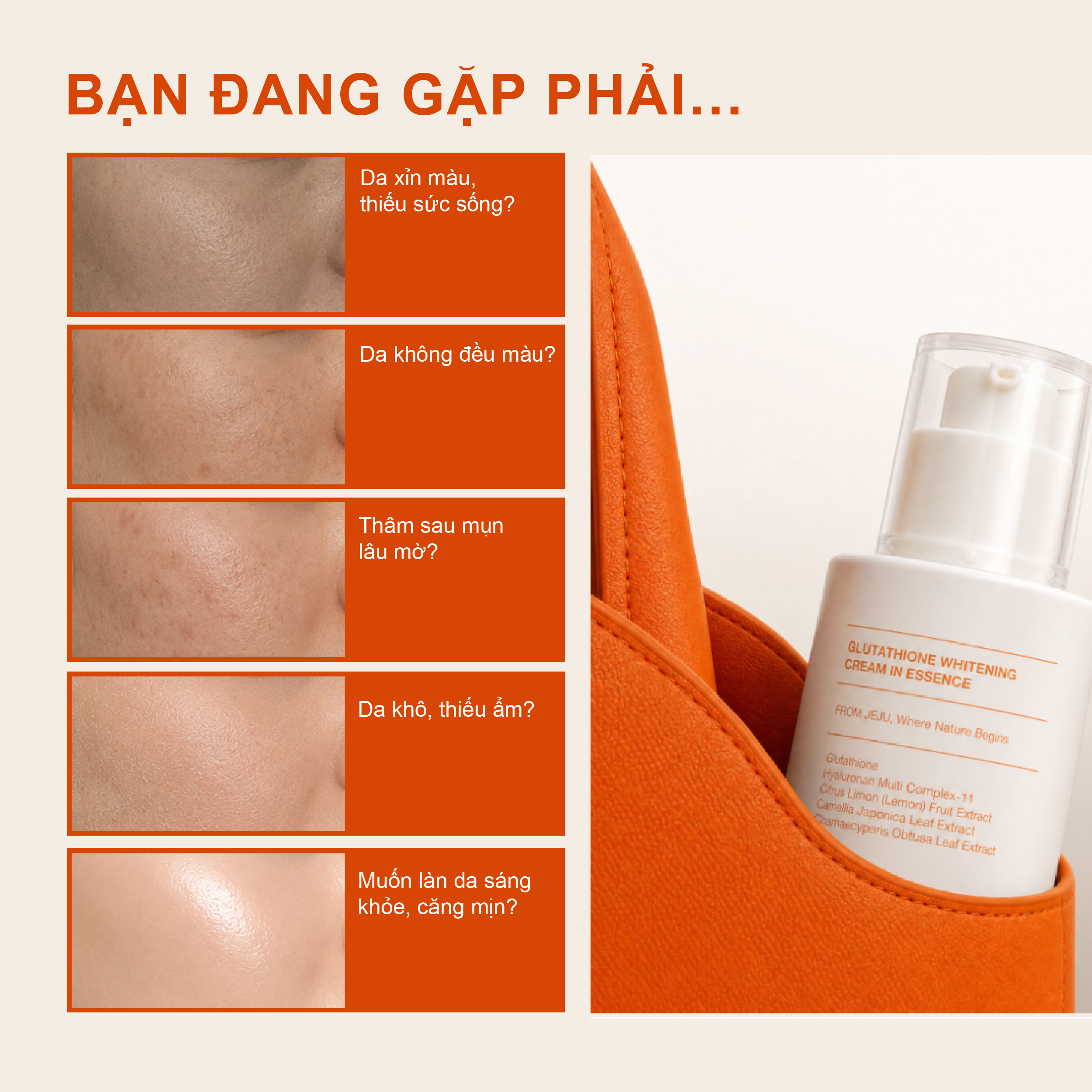 Kem dưỡng Essence làm trắng da Barhe Glutathione Whitening Cream In Essence 50ML