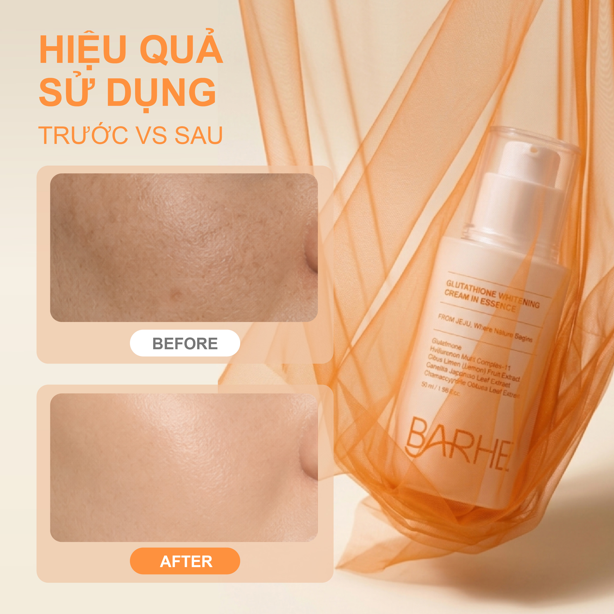 Kem dưỡng Essence làm trắng da Barhe Glutathione Whitening Cream In Essence 50ML
